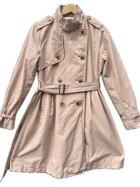 GAP Classic Double-Breasted Trench Coat in Bubbly Womens small Spring feminine